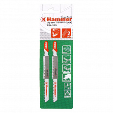 Пилка д/лобзика Hammer Flex 204-105 T101BRF дер./пласт., 74мм, шаг 2.5 (2шт.)